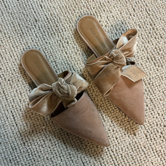 Ulla Johnson pink suede ribbon 🎀 mules sz 37 - Picture 4 of 6
